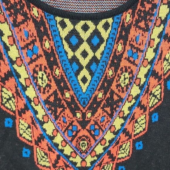 Flying Tomato (S 2/4) Black Tribal Bodycon Beatriz Sweater Dress Anthropologie - Picture 3 of 6